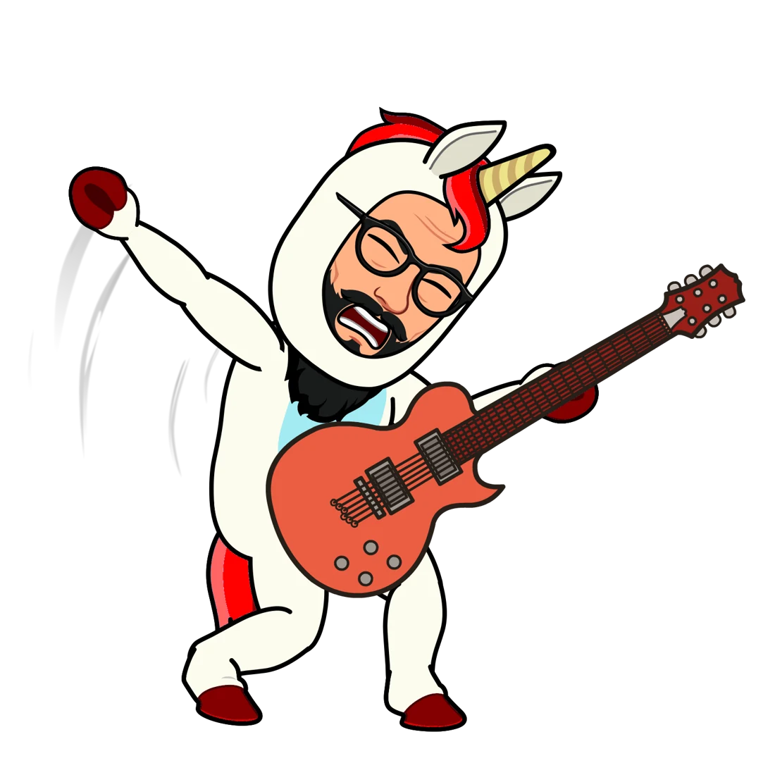 Marvin suona una chitarra rossa